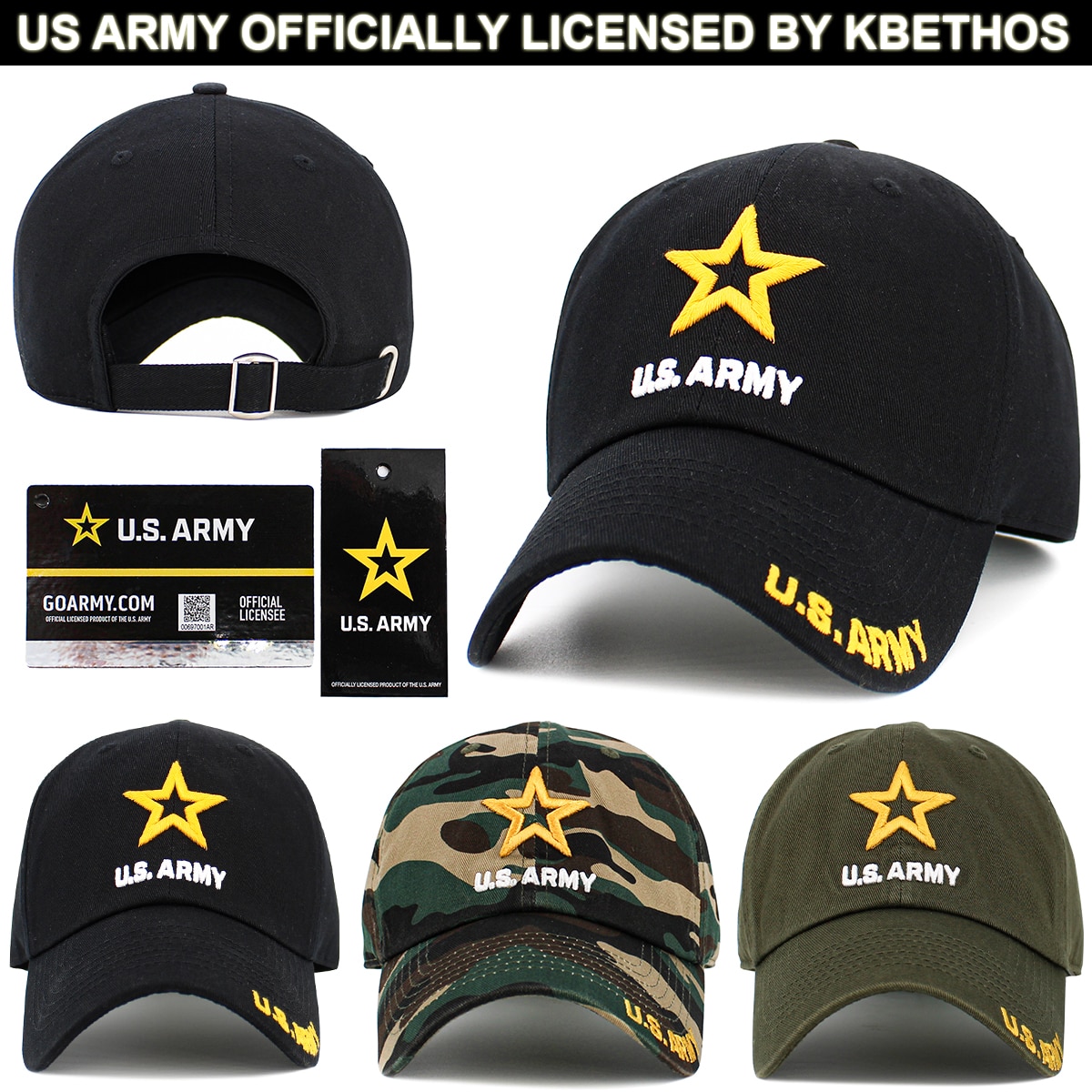 US ARMY Washed Cotton Basball CAP